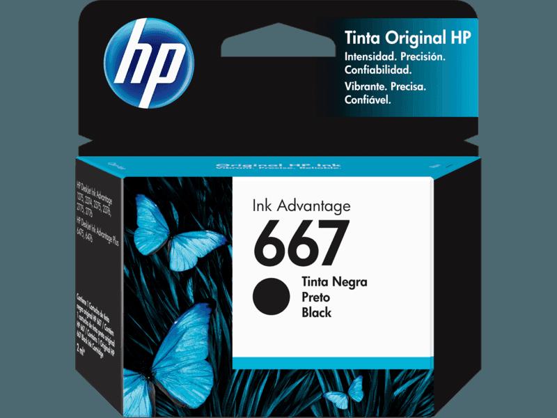 CARTUCHO DE TINTA 667 3YM79AL 2ML PRETO HP UND