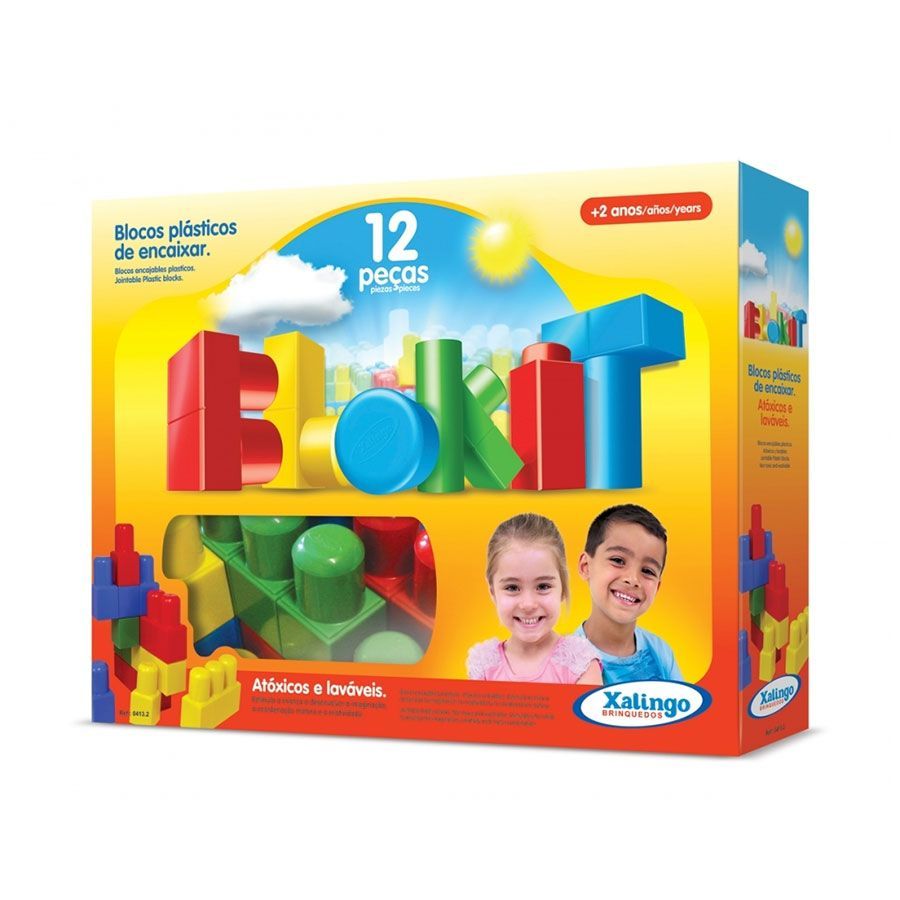 BLOCOS PLASTICOS DE ENCAIXAR BLOKIT C/ 12 PCS 0413.2 XALINGO