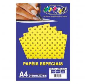 PAPEL A4 BOLINHA METALIZADA 120GRS CORES  OFF PAPER PCT C/10 FLS