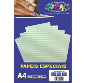 PAPEL A4 ESTAMPADO 180GRS BOLINHAS CORES OFF PAPER PCT C/10 FLS