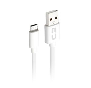 CABO USB MICRO 1M 2A CB-M10WH C3PLUS UND