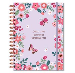 CADERNO COLEGIAL BORBOLETAS 1X1 80FLS 90G 7427 FINA IDEIA UND