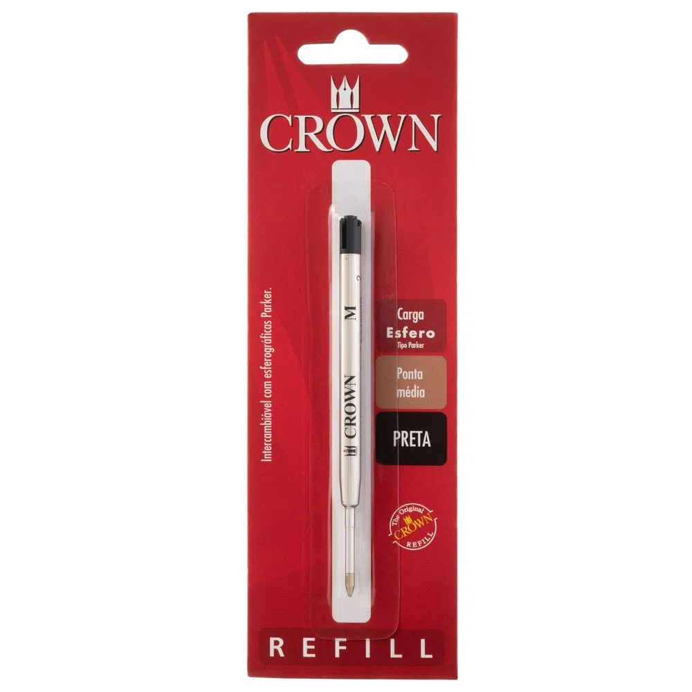 REFIL CANETA ESF. PK BLISTADA MEDIA CA14007P PRETA CROWN UND