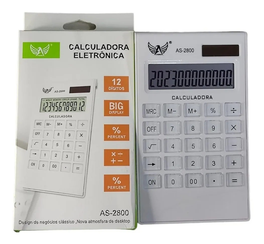 CALCULADORA ELETRONICA AS-2800 12 DIGITOS LTOMEX UND