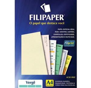 PAPEL A4 VERGE 180G 50FLS CORES FILIPAPER UND