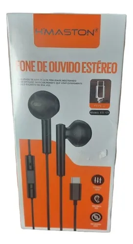 FONE DE OUVIDO ESTEREO C/ENTRADA TIPO C EJ-105 HMASTON UND