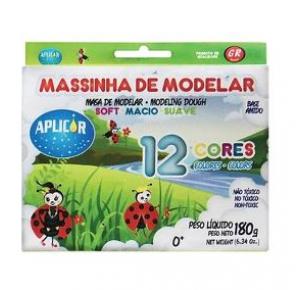 MASSA DE MODELAR 180GRS 12 CORES APLICOR UND