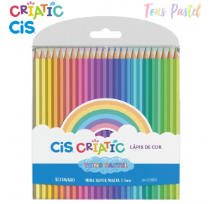 LAPIS DE COR 24 CORES CRIATIC SEXTAVADO TONS PASTEL CIS 