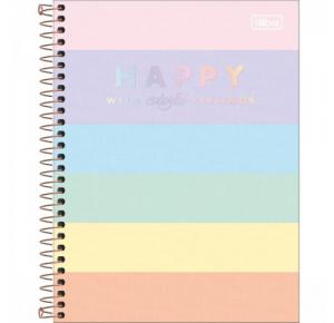 CADERNO COLEGIAL 10 X 1 CD 160FLS HAPPY COLOR 322733 TILIBRA