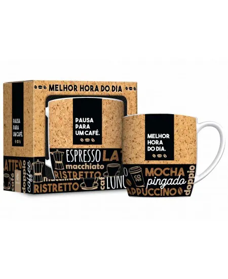 CANECA PORCELANA 360ML PAUSA PARA UM CAFE 10390 BRASFOOT UND