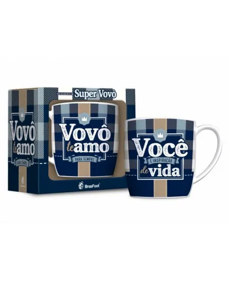 CANECA PORCELANA 360ML VOVO TE AMO 11963 BRASFOOT UND