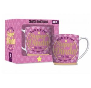 CANECA PORCELANA FAMILIA 360ML SUPER DINDA 2504 BRASFOOT UND