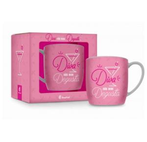 CANECA PORCELANA 360ML DIVA NAO BEBE DEGUSTA 2939 BRASFOOT UND