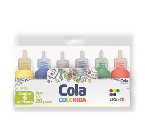 COLA COLORIDA 20 GRS C/ 6 CORES 4366 LEO LEO UND