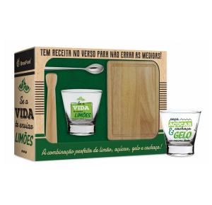 KIT CAIPIRINHA C/4 PECAS SE A VIDA TE ENVIAR LIMOES 1713 BRASFOOT UND