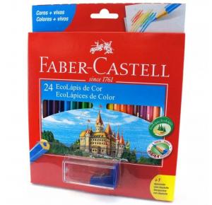 LAPIS DE COR 24 CORES 1 APONTADOR 120124+1APT FABER CASTELL