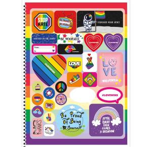 CADERNO UNIV. C/D 1X1 80 FLS LOVE WINS 233265 SAO DOMINGOS UND