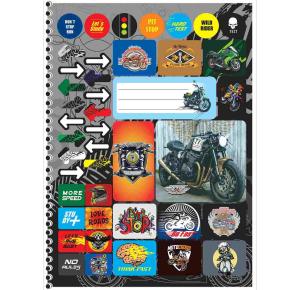 CADERNO UNIV. C/D 1X1 80 FLS MOTOS 233084 SAO DOMINGOS UND