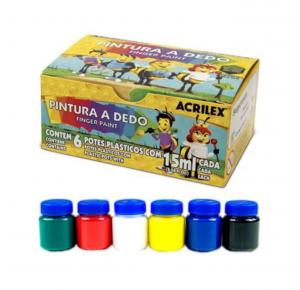 PINTURA A DEDO 15ML ABELHINHA 11315 CORES ACRILEX CX C/06 UNDS