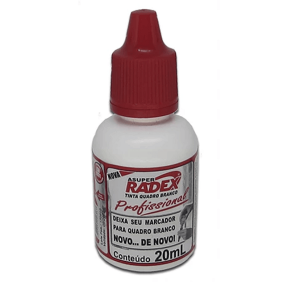 REFIL MARCADOR QUADRO BRANCO PROF. 20ML 230 VERMELHO RADEX UND