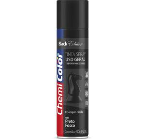 TINTA SPRAY 400ML REV-0005/17 PRETO FOSCO CHEMICOLOR UND