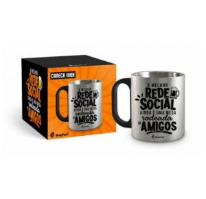 CANECA METAL INOX 300ML A MELHOR REDE SOCIAL 11041 BRASFOOT UND